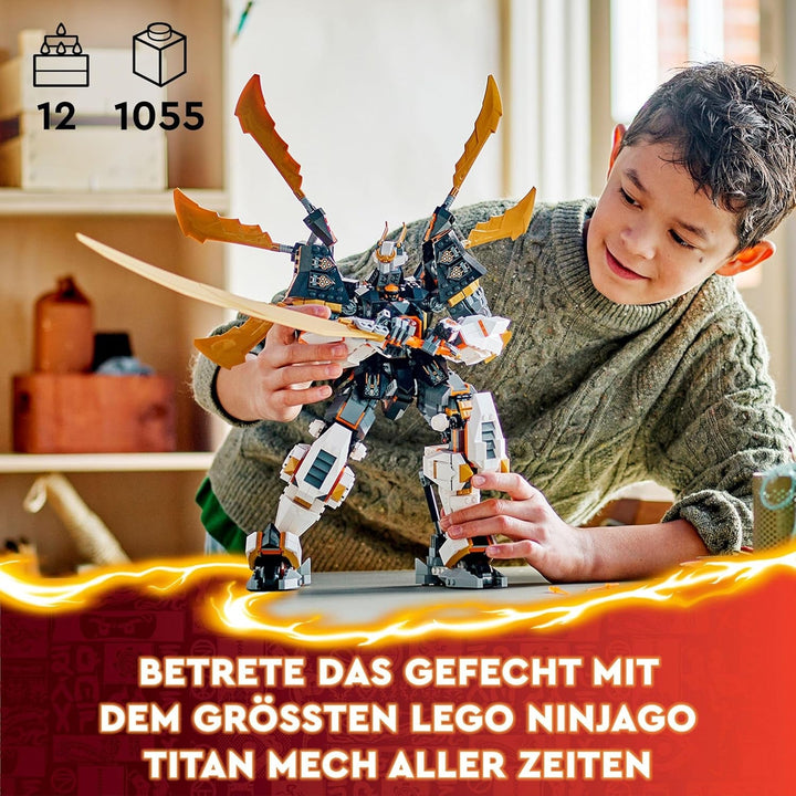 LEGO NINJAGO Cole's Titan Dragon Mech, jucărie de aventură pentru copii, set de joacă Ninja cu 1 minifigurină, cadou de ziua de naștere pentru băieți și fete de la 12 ani, set de joacă Fantasy 71821