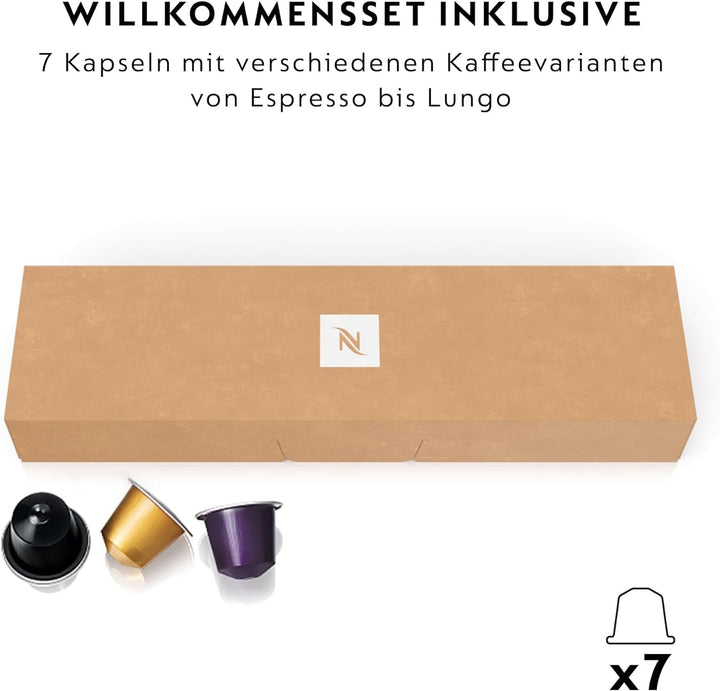 Nespresso De'Longhi Essenza Mini EN 85.B Mașină de cafea cu capsule Set de bun venit cu capsule cu arome diferite 19 Bar presiune pompă, economie de spațiu, 1370W, 0.6Ml, 32.5 X 11 X 20.5 Cm, negru
