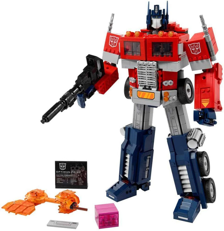 LEGO 10302 Icons Optimus Prime Set, 2In1 Robot Figura și camion Model, Transformers Toy Model Kit pentru adulți, Ziua de naștere sau Crăciun cadou pentru bărbați, femei, ea și el