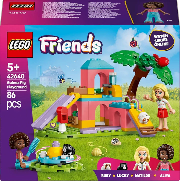 Loc de joacă pentru porcușorul de Guineea LEGO Friends, set de construcție și joacă pentru jocuri de rol imaginative cu 2 minifigurine și 2 animale, jucărie pentru fete de la 5 ani, set de animale 42640