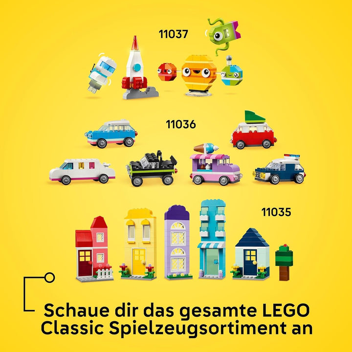 LEGO Classic Creative Animals, cutie cu cărămizi colorate, construiește figurine de animale din cărămizi precum câine, pisică, iepure, hamster și pasăre, jucărie de construcție pentru băieți și fete de la 5 ani 11034
