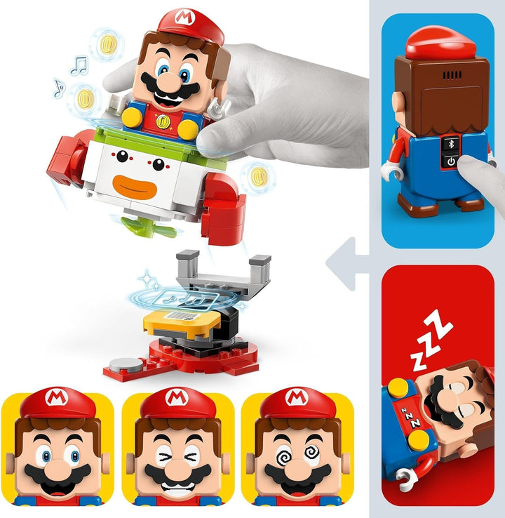 LEGO Super Mario Adventure cu Mario interactiv, set cu cărucior de clovn junior, Yoshi de jucărie, cadou Nintendo pentru băieți, fete și gameri de la 6 ani 71439