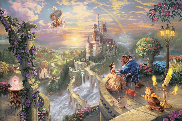 Schmidt Spiele Puzzle 59475 - Thomas Kinkade, Disney Frumoasa și Bestia, puzzle jigsaw 1,000 piese [Exclusiv pe Amazon]