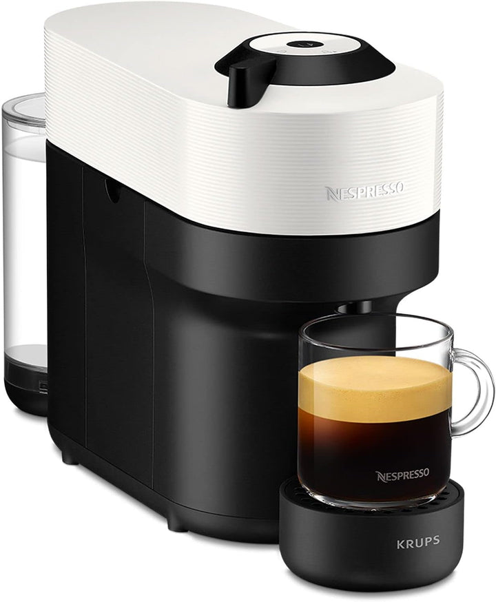Aparat de cafea cu capsule Nespresso Krups XN9201 Vertuo Pop | Capacitate: 560 ml | Recunoaștere automată a capsulelor | Sistem one-touch | 4 dimensiuni ale ceștii | Timp de încălzire mai scurt | Durabil | Coconut White