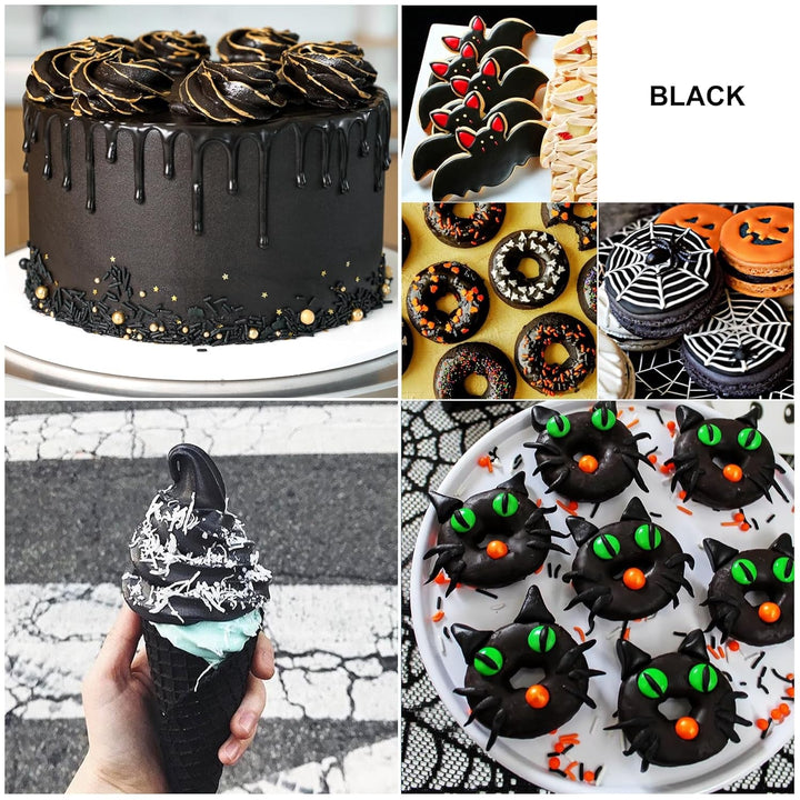 Fettlösliche Lebensmittelfarbe - 60Ml Ölbasis Lebensmittelfarben Für Schokolade, Süssigkeit, Kuchen, Backen, Macaron - Konzentrierte Food Coloring Für Tortendeko, Buttercream, Fondant (Schwarz)