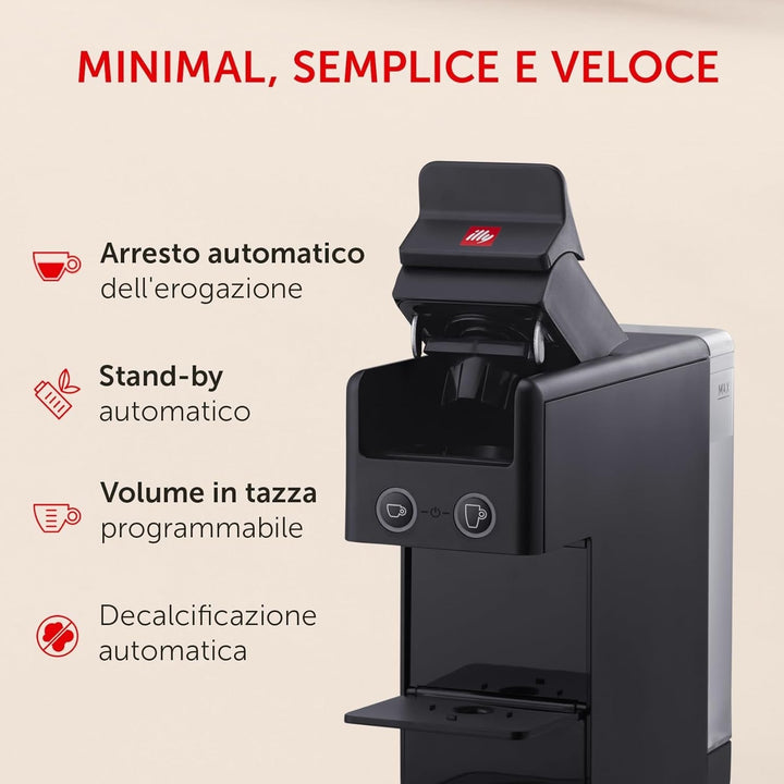 Aparat de cafea Illy Y3.3 Hyperespresso negru Cu 216 capsule Hyperespresso (108 capsule Hyperespesso Classic și 108 capsule Hyperespesso INTENSO)