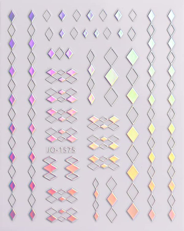 JMEOWIO Nagelsticker Aurora 12 Blatt Nail Art Sticker Selbstklebend Nagelaufkleber Holografisch Dekoration Nageldesign Zubehör