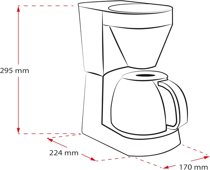 Melitta Easy Top - Cafetieră cu filtru - Cu ulcior de sticlă - Stop picurare - 10 cești - Negru (1023-04)