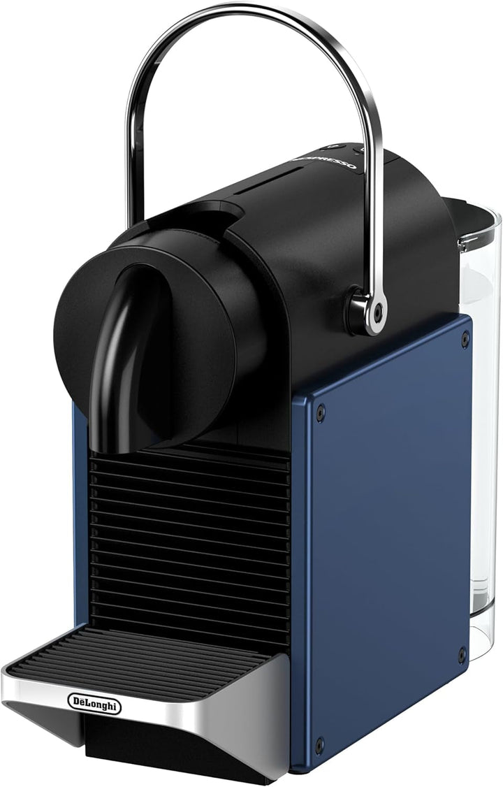 Espressor cu capsule Nespresso De'Longhi Pixie EN127.BL, două butoane de selecție directă, mod Eco, design compact, sistem de presiune de 19 bari, 1260 W, albastru/negru
