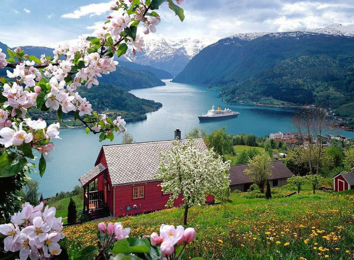 Ravensburger Puzzle 12000208 - Scandinavian Idyll - puzzle jigsaw de 500 de piese pentru adulți și copii de peste 10 ani, puzzle peisaj cu motive norvegiene