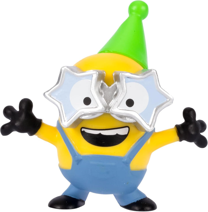 MINIONS I - Simply Incorrigible 4, pachet de 4 figurine Party Bus Troupe. Figurine de colecție înalte de 5,8 cm. Pachetul conține 3 figurine vizibile plus 1 figurină surpriză ascunsă