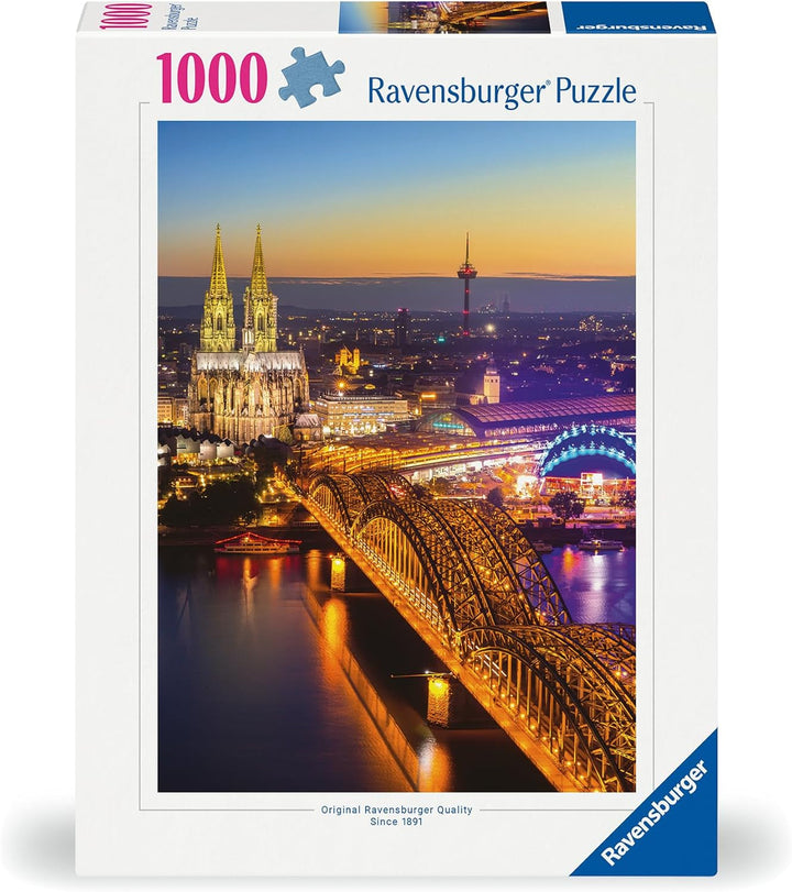 Ravensburger Puzzle 12000364 1000 piese - Leuchtendes Köln - Puzzle pentru adulți și copii de la 14 ani, Puzzle cu motivul orașului Köln, [Exclusiv la Amazon]