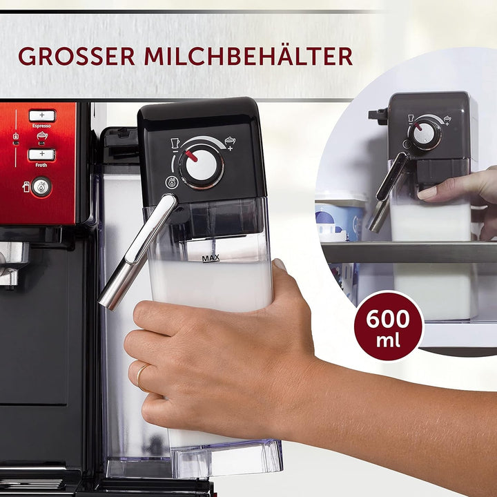 Breville Prima Latte II Espresso | Mașină Latte și Cappuccino | Pompă profesională de 15 bari și spumant pentru lapte | Roșu [VCF109X]
