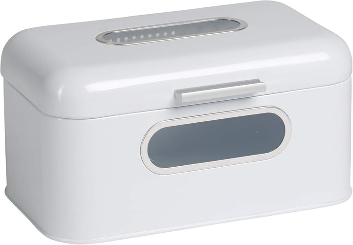 ECHTWERK coș metalic retro pentru pâine cu fereastră de vizualizare și capac, set de 3 cutii de depozitare elegante, capacitate 1,4 litri, roșu Cutii depozitare alimente Naty Shop Alb S Singur