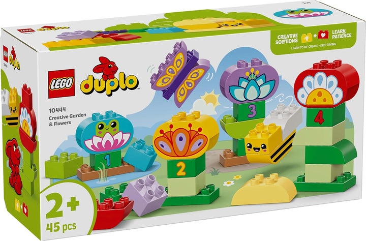 LEGO DUPLO Town Creative Flower Garden, Jucărie stivuibilă, Permite copiilor mici de la 2 ani să se joace imaginativ, Set de construcție pentru a promova dexteritatea, Jucărie educativă pentru copiii preșcolari 10444