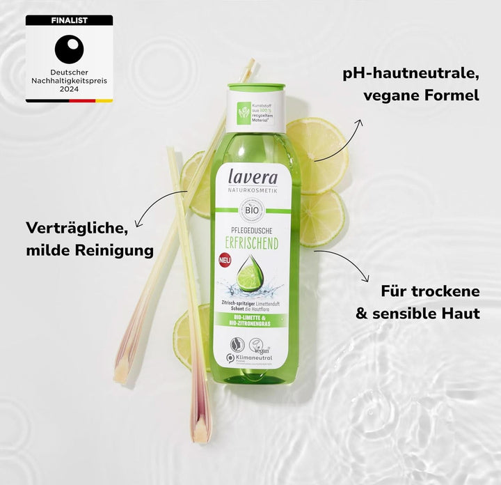 Lavera, Gel de duș răcoritor cu lămâie verde organică, 250 ml