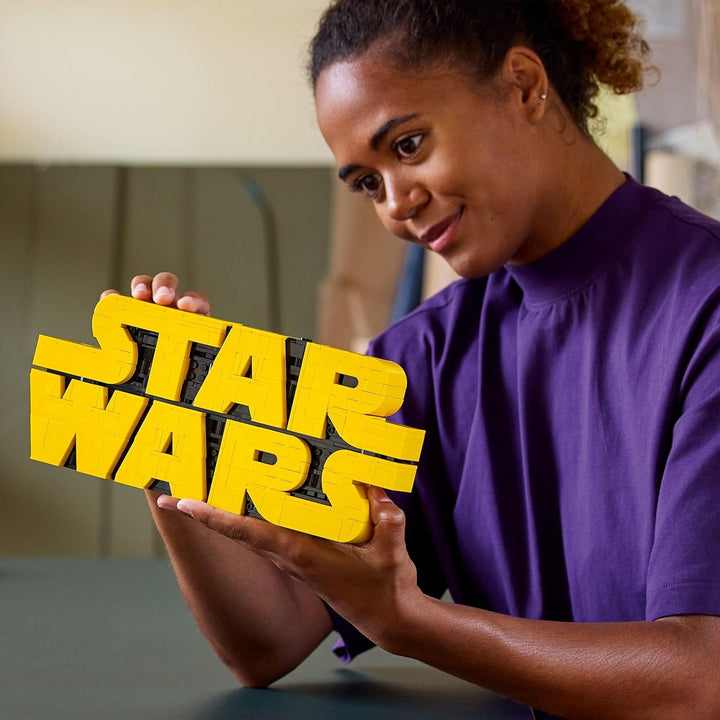 LEGO Star Wars 75407 Star Wars Logo Bricks - Set de construcție pentru adulți de colecționat - Model de cultură pop - piesă de prezentare pentru birou - Idee de cadou pentru adulți și fani adolescenți