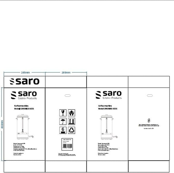 Aparat de cafea Gastro cu filtru rotund model Saromica 6005 Aparat de cafea industrial (6,75 litri, 40 de cești de cafea, funcție de preparare și menținere la cald), argintiu 317-1000