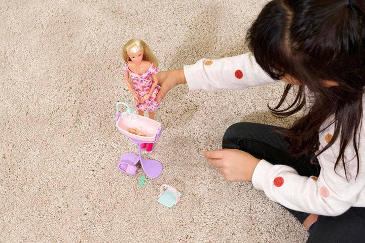 Simba 105733680 Steffi LOVE Doll Hello Baby (29 Cm) - Păpușă de joacă gravidă cu burtă în creștere, păpușă și accesorii - jucărie pentru copii pentru fete și băieți de la 3 ani, negru