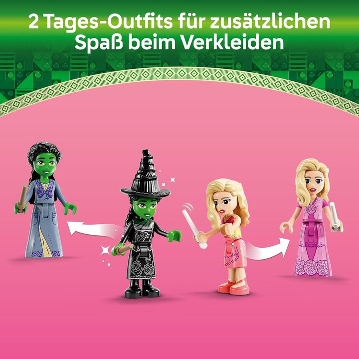 LEGO Wicked Dormitorul lui Glinda și Elphaba - Casă de păpuși cu 2 mini păpuși ale vrăjitoarelor din Oz, accesorii grozave, inclusiv flori și ținute - Jucărie creativă pentru fete peste 8 ani și fani - 75683
