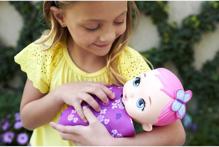My Garden Baby GYP10 - Păpușă fluture pentru hrănit și îmbrăcat (30 cm), cu scutec reutilizabil, haine și aripi detașabile, jucărie pentru copii de la vârsta de 2 ani