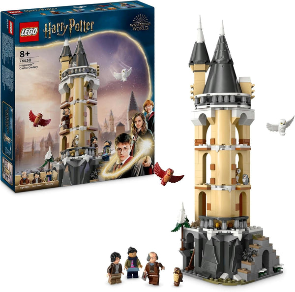 LEGO Harry Potter Owlery la Castelul Hogwarts, set de aventură cu animale de jucărie și 3 mini figurine, jucărie pentru film pentru copii, cadou pentru fete, băieți și toți fanii de la 8 ani 76430