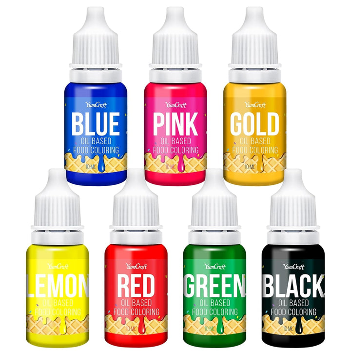 Fettlösliche Lebensmittelfarbe - 12 Farben Ölbasis Lebensmittelfarben Für Schokolade, Buttercreme, Süßigkeiten, Zuckerguss - Konzentrierte Oil Based Food Coloring Zum Backen, Kochen, Fondant - 6Ml Je