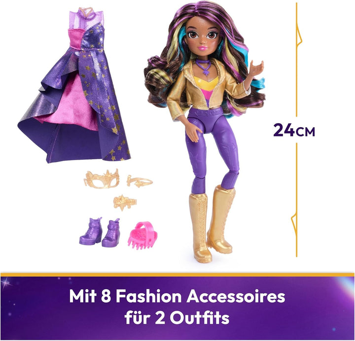 Unicorn Academy Deluxe Masked Ball Sophia - păpușă de 24 cm din popularul serial Netflix cu 2 ținute, dress-up clasic și joc de rol, vârsta 4+