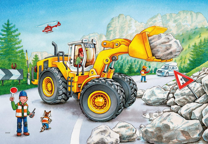 Ravensburger Puzzle pentru copii - 07802 Excavator și tractor forestier - Puzzle pentru copii de la 4 ani, cu 2X24 piese