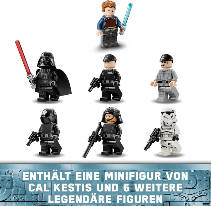 LEGO Star Wars Imperial Star Destroyer, Set navă stelară, Jucărie de construcție, Playset cu Darth Vader și Cal Kestis, Cadou de ziua de naștere pentru băieți, fete și fani 75394
