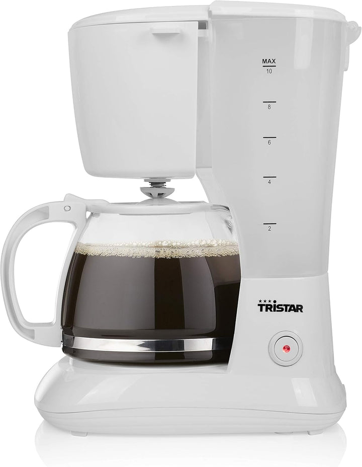 Cafetieră Tristar cu capacitate de 1,25 litri - Pentru 10-12 cești, de asemenea, pentru camping, alb, CM-1252