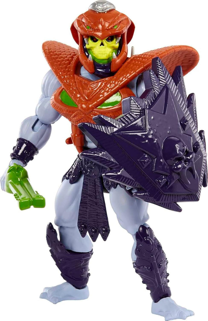 MASTERS of the UNIVERSE Snake Armor Skeletor - 16 articulații mobile, ambalaj retro, mini carte de benzi desenate, pentru copii 6+ și colecționari adulți, HKM68
