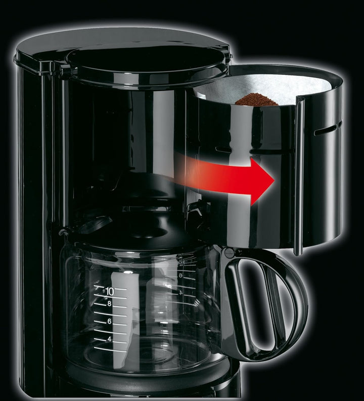 Espressor Braun KF 47 BK - Espressor cu filtru și cană de sticlă pentru cafea clasică la filtru, cafea aromatică datorită sistemului Optibrew, sistem anti-picurare, oprire automată, negru