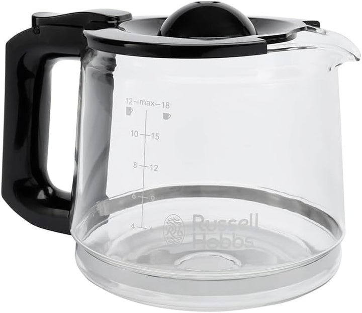 Cafetieră Russell Hobbs (filtru de cafea, ulcior de sticlă de 1,25L, 10 cești, funcție de menținere la cald 40 min., oprire prin picurare, oțel inoxidabil periat, funcție Brew-Now, lumină albastră) Heaton 27400-56