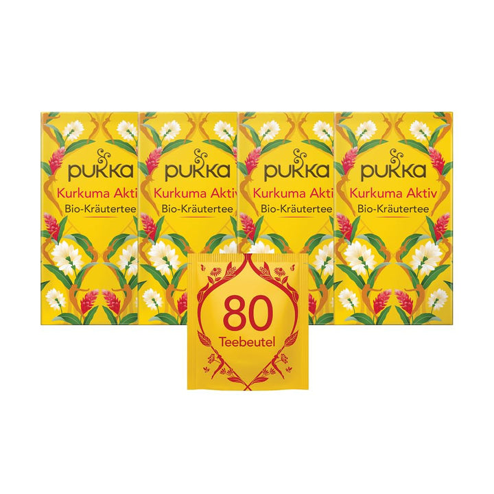 Set de ceai Pukka, ceai cu condimente bio „Cacao Chai”, cacao, scorțișoară, cardamom, rădăcină de cicoare, pentru momente de relaxare, pachet de 4, 80 pliculețe de ceai