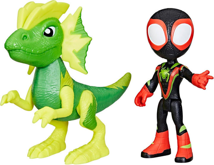 Marvel Spidey And His Super Friends Dino-Webs Spidey-Rex & Miles "Spin" Morales Spider-Man Action Figure Set