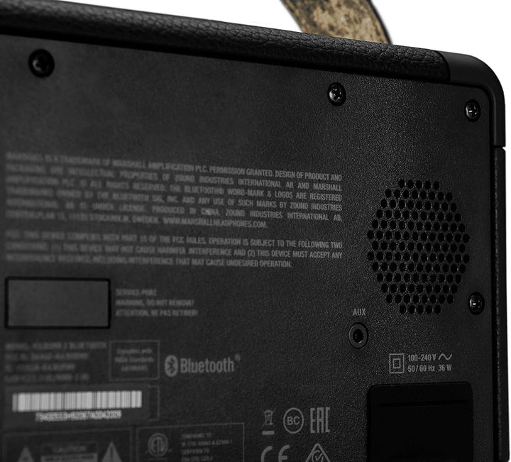 Marshall Kilburn II Difuzor portabil Bluetooth rezistent la apă, fără fir - negru și alamă