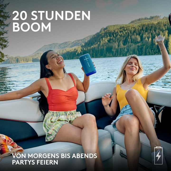 ULTIMATE EARS EVERBOOM Difuzor Bluetooth mobil fără fir, bas bogat, sunet imersiv la 360 de grade, difuzor plutitor rezistent la apă IP67, baterie reîncărcabilă până la 20 de ore, rază de acțiune 55 M - negru