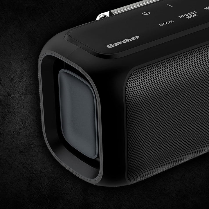 Karcher DAB Go Difuzor Bluetooth portabil și radio digital DAB+ / FM cu afișaj color de 2, 4" / ceas cu alarmă / sunet stereo de 5 wați / USB-C / baterie reîncărcabilă, negru