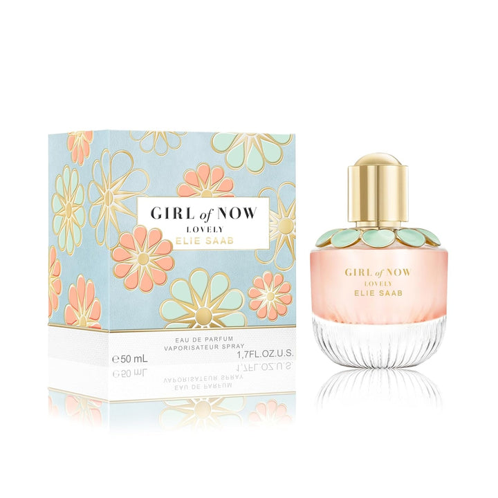 Elie Saab Girl of Now Lovely 30 ml – Apă de parfum pentru femei – Parfum floral gurmand – Note strălucitoare de mandarină, pară, floare de migdal și boabe de tonka – Sticlă transparentă