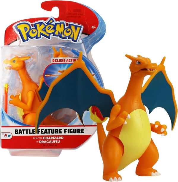 Pokémon PKW0368 - Battle Feature Figure - Glurak, figură mobilă oficială, 11,5 cm