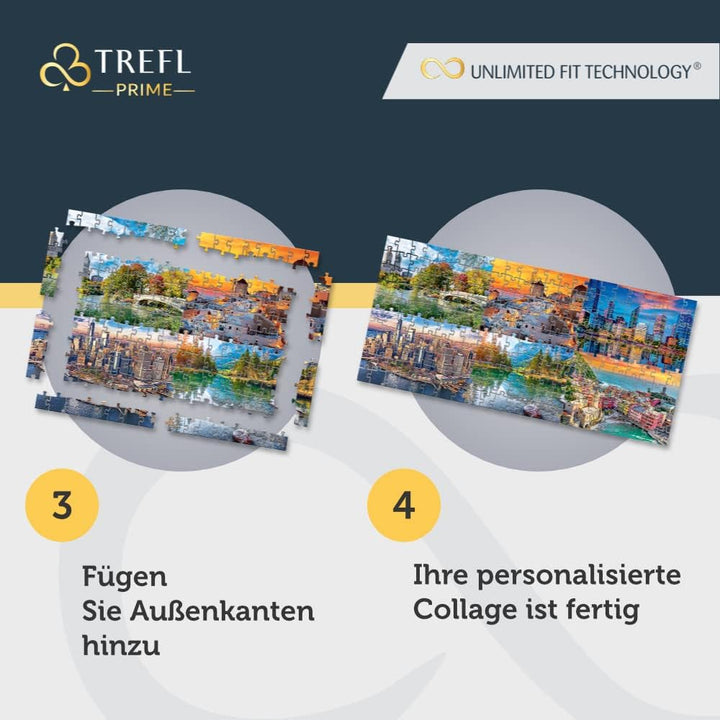 Trefl 26196 1500 elemente, carton cel mai gros, organic, ECO, Italia, apus de soare, divertisment pentru adulți și copii de la 12 ani, Uft-Puzzle Romantic Sunset: Vernazza, Liguria, Italia