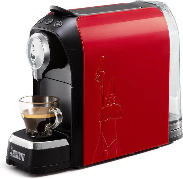 Bialetti Super, filtru de cafea espresso pentru capsule din aluminiu, 1200 W, roșu