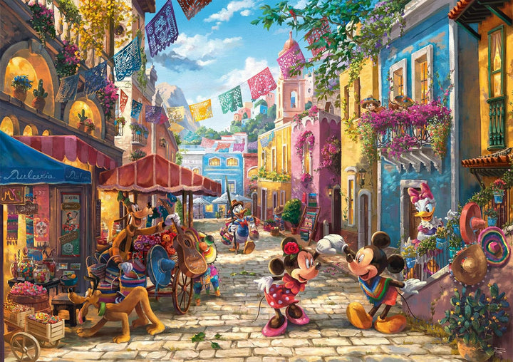 Schmidt Spiele 57397 Thomas Kinkade, Disney, Mickey și Minnie în Mexic, puzzle jigsaw 6000 piese