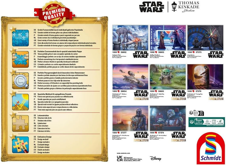 Schmidt Spiele 58429 Thomas Kinkade, Star Wars, pe fugă, puzzle jigsaw 1000 piese