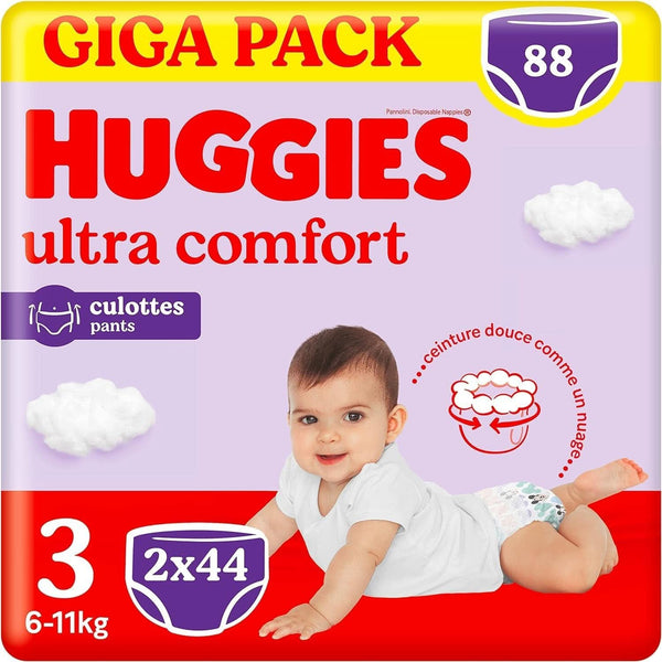 Huggies Ultra Comfort-Windelhöschen, Größe 3 (6-11 Kg), Packung Mit 88 Windelhöschen