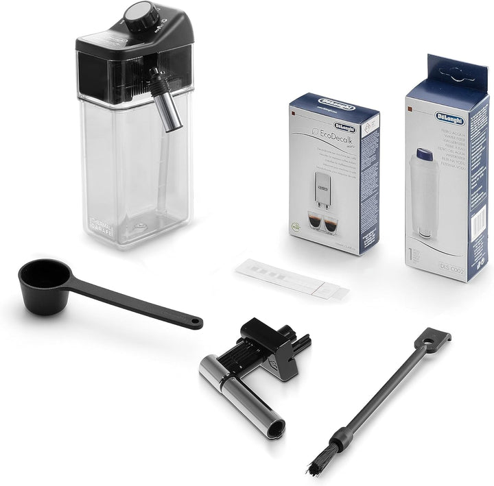 Aparat de cafea complet automat De'Longhi Primadonna Elite ECAM 656.55.MS Cu sistem de lapte Lattecrema, cappuccino și espresso, afișaj color cu ecran tactil TFT de 3,5 inchi și control prin aplicație, față din oțel inoxidabil, argintiu