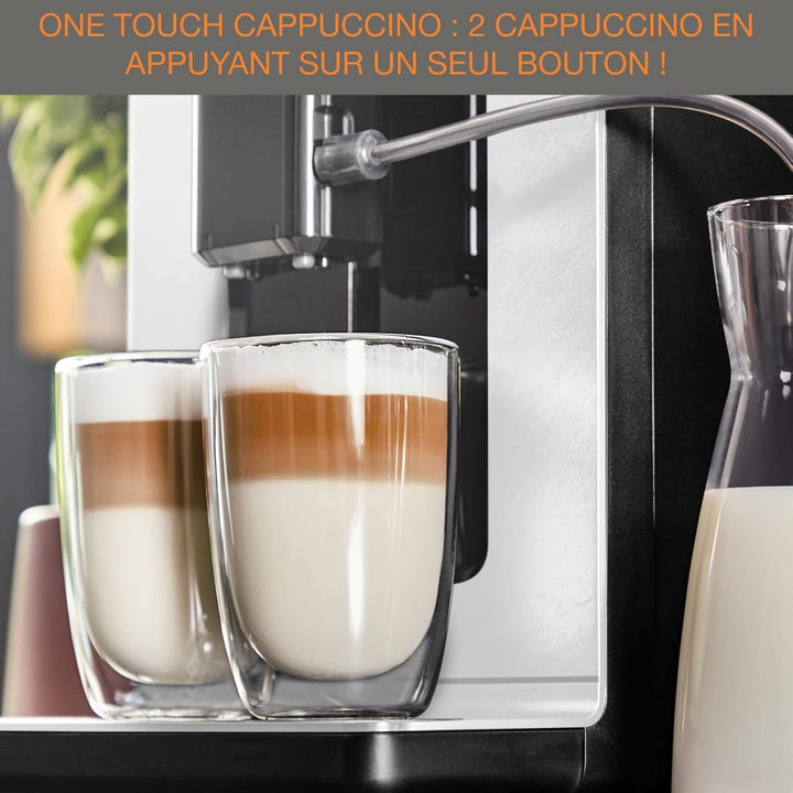 Mașină de cafea KRUPS complet automată, 7 băuturi presetate, cappuccino, espresso, băuturi cu lapte, sistem one-touch, design Evidence Eco, YY4660FD