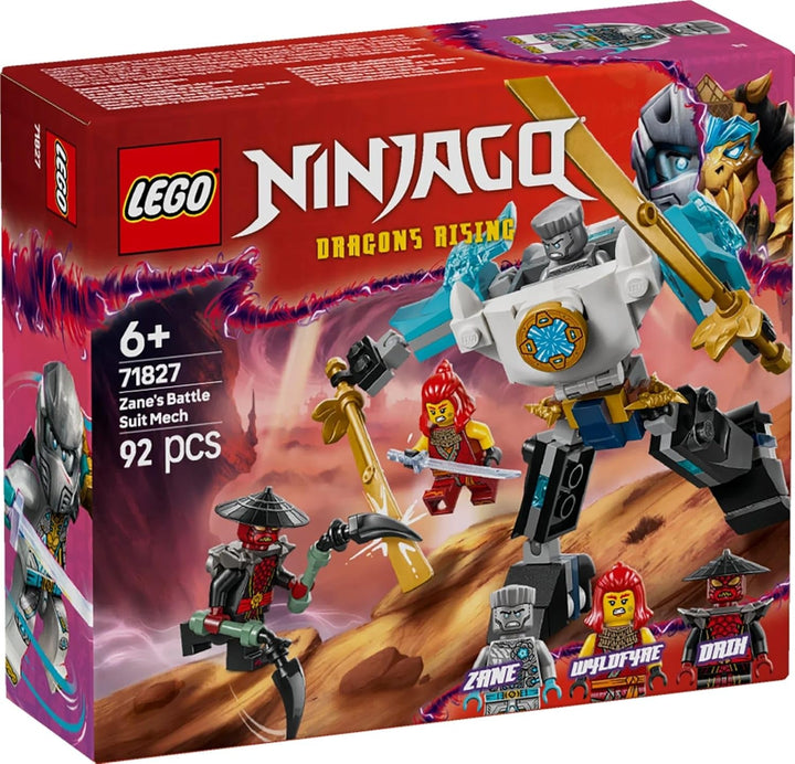 LEGO NINJAGO Zane's Action Mech - Jucărie ninja cu 3 minifigurine pentru jocuri de rol - Set mic de construit și jucat pentru copii - Idee de cadou pentru băieți și fete de la 6 ani 71827