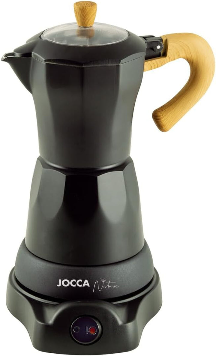 Espressor electric Jocca cu bază rotativă la 360°, 6 căni, negru